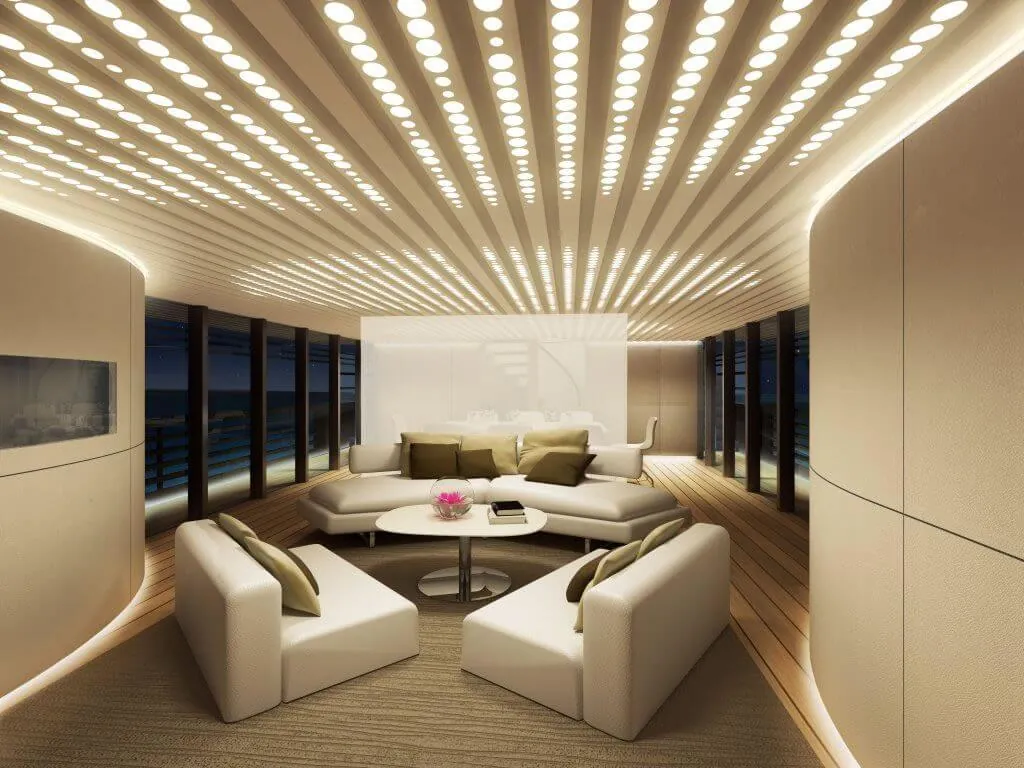 LED aydınlatmalı iç mekân